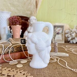 Vintage Milk Glass Goddess Pitcher 🛁 Unique Home Decor / Neutral / Bathroom